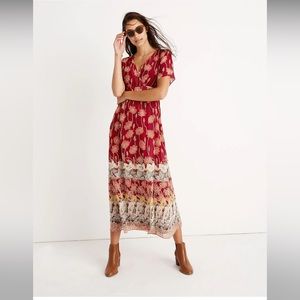 Madewell Tulip-Sleeve Maxi Dress in Tall Sunflowers Size 00